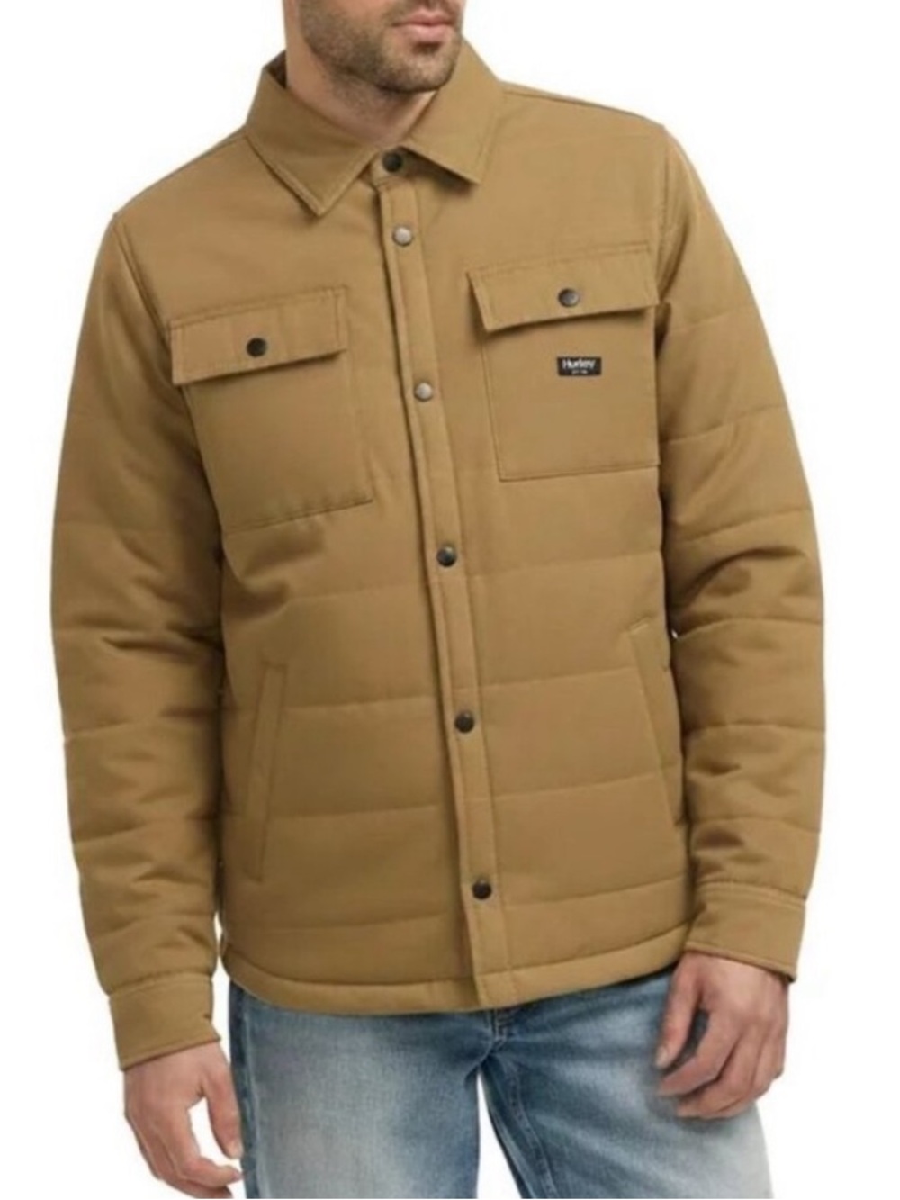 Hurley Men's Fleece Sherpa Lined Quilted Jacket